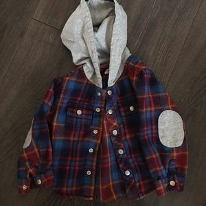 Toddler Flannel shirt with hood